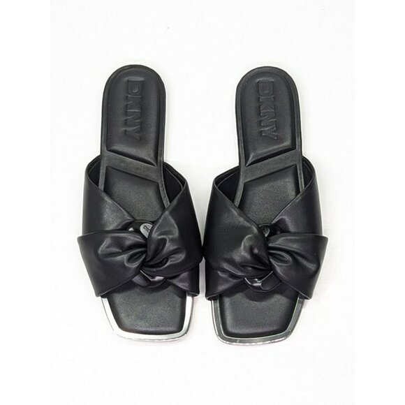 NWOB DKNY Women's Doretta Black Square Toe Slide Sandals Size 7 (MSRP $120) - Picture 4 of 9